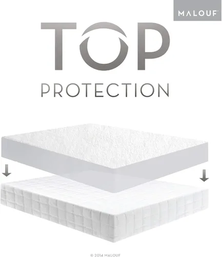 Vista 5 de Colchón protector Sleep Tite garantía de por malouf hipoalergénicos 100% impermeable , Algodón, Blanco, gemelo