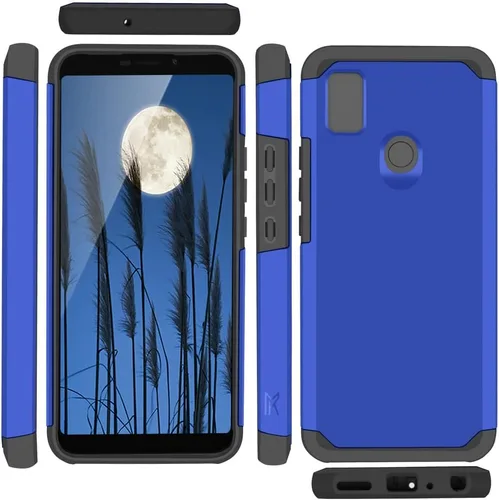 Vista 8 de TJS Funda compatible con Cricket Icon 4 (solo 4ª versión), con protector de pantalla de vidrio templado de doble capa híbrida