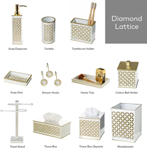 Vista 7 de Creative Scents Dispensador de jabón de manos Diamond Lattice para baño, dispensador de loción decorativo para encimera con bomba de metal duradera