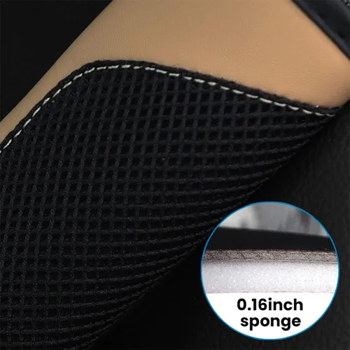 Vista 2 de BESULEN Fundas para cinturón de seguridad de automóvil, 2 unidades de malla de cuero, protector universal para correa de hombro para cinturón