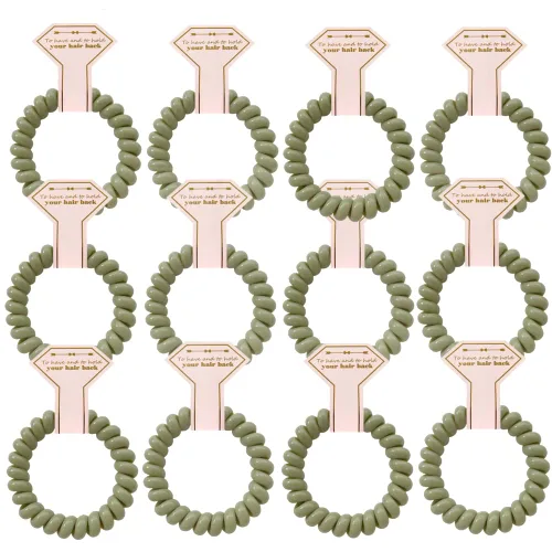 Vista 12 de Lazos para el cabello, 12 bobinas en espiral para despedida de soltera, regalo de dama de honor para novia, boda, mujeres, fiestas, invitados, Negro