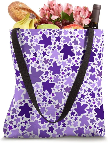 Vista 4 de Bolsa de mano con patrón Meeple púrpura