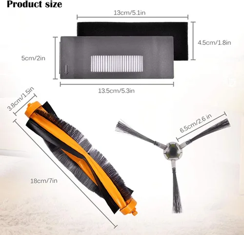 Vista 3 de Kit de filtro y cepillo de repuesto para ECOVACS DEEBOT 900 901 Aspiradora robótica Accesorios Piezas