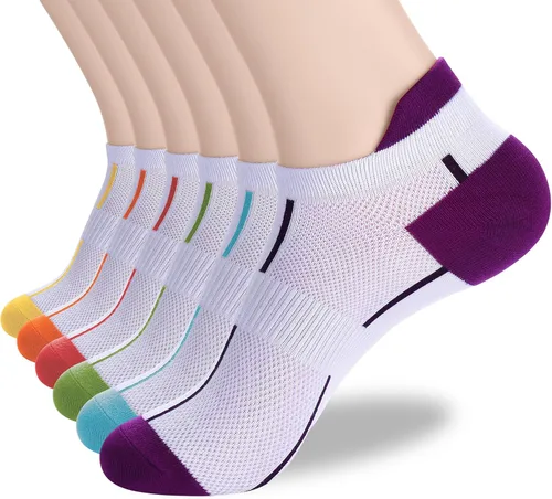 Vista 19 de ATBITER Calcetines de tobillo para mujer, delgados, atléticos, de corte bajo, con lengüeta en el talón, 6 pares 12 pares 4blanco+4negro+4gris