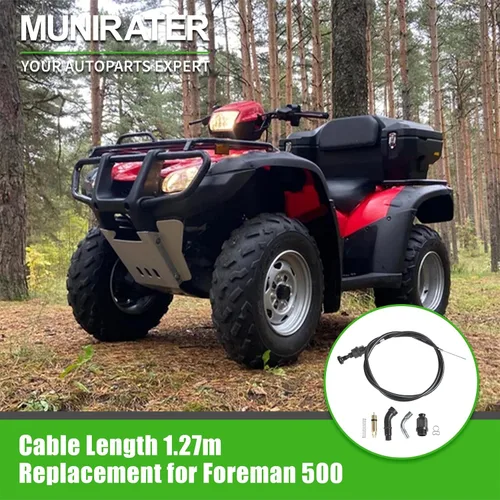 Vista 2 de munirater Cable de estrangulador de carburador y kit de émbolo de válvula de repuesto para Foreman 500 Longitud del cable 4.2 ft