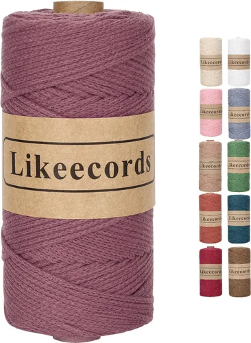 Vista 51 de Likeecords 100% Hilo de Ganchillo de Algodón Cordón de Bolsa de 2mm 170m Cordón de Macramé de 2mm Hilo de Crochet Cuerda de Macramé Regalo para Verde