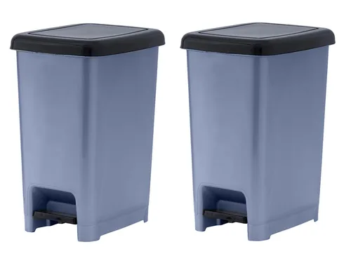 Vista 10 de Superio Bote de basura delgado con pedal de pie, cubo de basura de 2.5 galones con tapa, pequeño bote de basura de plástico, mini bote de basura
