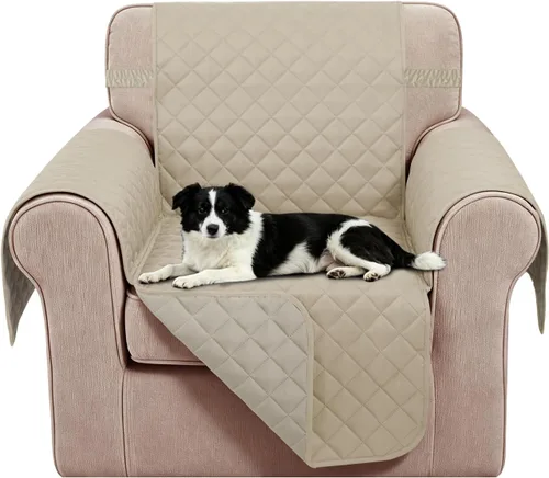 Vista 63 de Fundas para Silla Reclinable Reversibles Funda de Sofá para Mascotas Protector de Muebles Lazy Boy (Silla 23'', Beige/Beige)