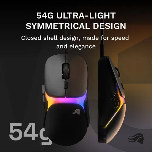 Vista 5 de GLORIOUS Mouse para juegos modelo O3 con cable, ultraligero de 1.90 oz de peso, interruptores ópticos de clic de 130 M, sensor BAMF 3.0 de 30 K DPI