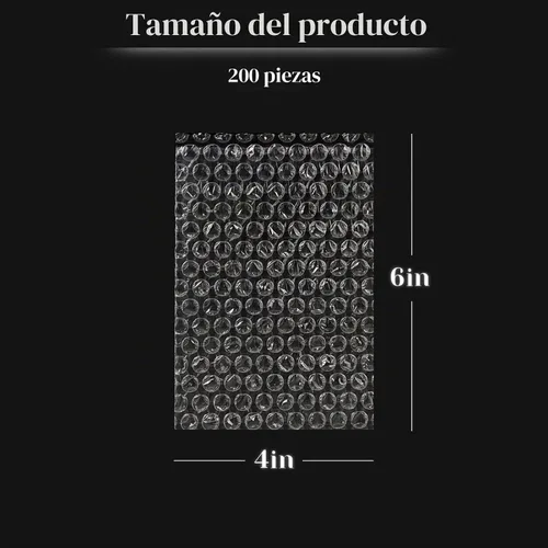 Vista 2 de 200 piezas de bolsas de plástico de burbujas, 4 x 6 pulgadas Bolsas de plástico de burbujas transparentes Materiales de embalaje para artículos