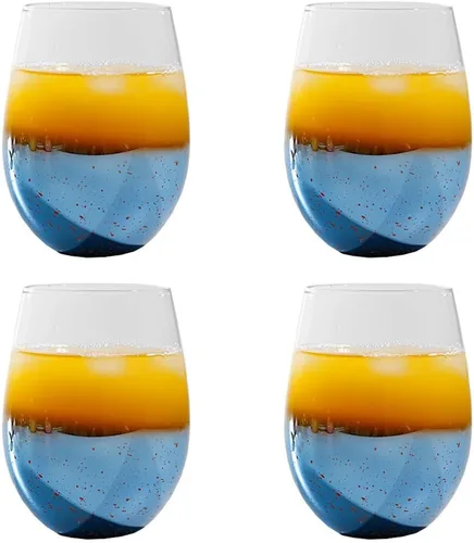 Vista 11 de Juego de 2 copas de vino de cristal azul, copas de cielo estrellado para boda y champán (2, flauta de champán, cielo estrellado azul)