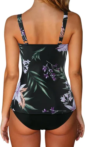 Vista 62 de SUUKSESS Traje de baño tankini sexy con efecto de realce y control de abdomen para mujer