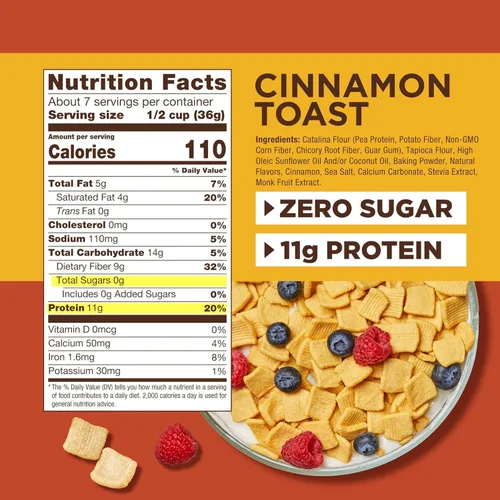 Vista 2 de Catalina Crunch - Cereal apto para dietas cetogénicas, bajo en carbohidratos, sin azúcar, gluten ni granos, snacks veganos de proteína vegetal, 2