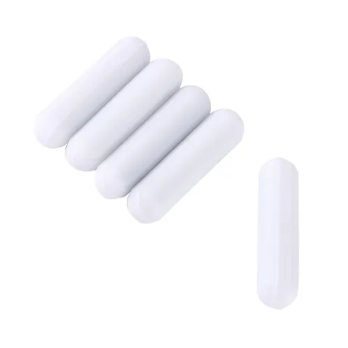 Vista 8 de 10 Uds blanco PTFE Stir Bars 7X30mm laboratorio agitador pulgas laboratorio Spinner para mezclador magnético