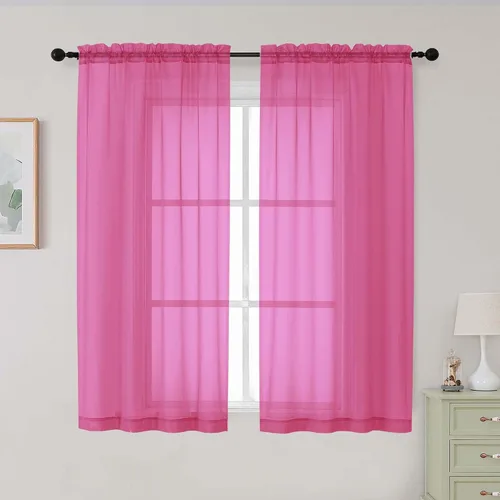 Vista 137 de 2 paneles de cortinas traslúcidas blancas para dormitorio, sala de estar, 96 pulgadas de largo, modernas, suaves, ligeras, con bolsillo para barra
