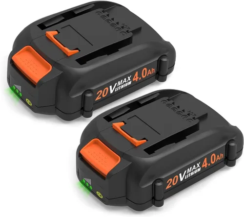 Vista 8 de Paquete de 2 baterías de repuesto de 4.0Ah WA3525 para Worx 20V PowerShare para WA3520 WA3525 WA3575 WG890 WG891 para baterías Worx de 20 V