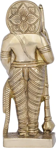Vista 3 de Udupi Krishna de 8 pulgadas en latón Hecho a mano Hecho en la India - Estatua de latón