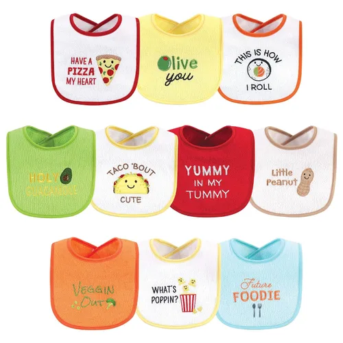 Vista 15 de Baberos Hudson Baby unisex de tela de toalla de algodón con relleno de fibra, Tamaño único Niño Gris Bosque