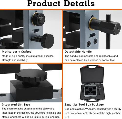 Vista 5 de Kingson Herramienta empujadora de visión, herramienta universal de visión trasera para Glock /1911/Shield/Sig, nueva edición de la herramienta