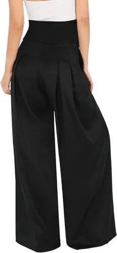 Vista 3 de Milumia Palazzo - Pantalones largos para mujer, cintura alta