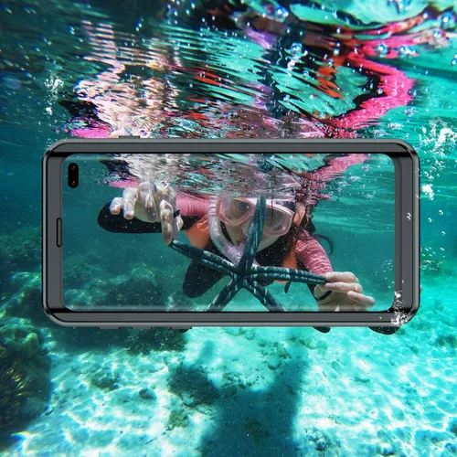 Vista 7 de GOLDJU - Funda impermeable para Samsung Galaxy S10 Plus, color negro Built in Screen Protector 360° Full Body Protective Shockproof Dirtproof