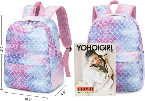 Vista 8 de CAMTOP Juego de morral y lonchera para niñas de preescolar y primaria