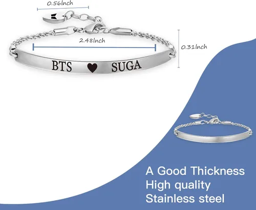 Vista 7 de Eigso KPOP Bangtan Boys Bracelet Love Yourself Chain Bracelet SUGA JIN JIMIN V JHOPE RM JK KPOP Army Fans Gifts KPOP Army Korean Group ARMY Gift
