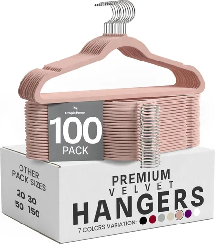 Vista 27 de Utopia Home - Perchas de terciopelo, color negro, paquete de 20 Luxury Non-Slip Slim Pant & Coat Hangers Strong Space-Saving Clothes Hangers