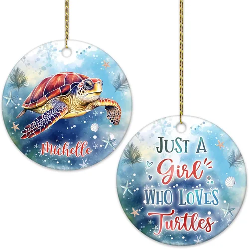 Vista 19 de Hyturtle Adorno de Navidad personalizado, con nombre personalizado, círculo de cerámica, para amantes de las abejas, decoración de árbol, regalo
