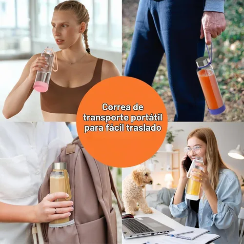 Vista 7 de Sursip Botellas de agua de vidrio de 18 onzas con tapas, botellas de jugo, botella de jugo de vidrio transparente para exprimir, botellas de jugo