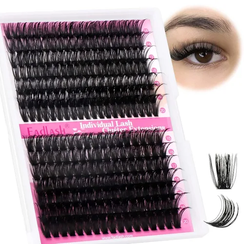 Vista 77 de Extensiones de pestañas individuales de 120 unidades, racimos de pestañas con rizado D, bandeja de longitud mixta, extensiones de pestañas