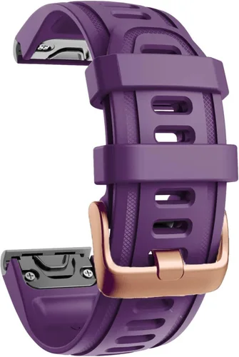 Vista 15 de Correa de reloj de liberación rápida pulsera de silicona para Garmin Fenix 5S 5X 5Plus 6S 6X 6 Pro oro rosa hebilla pulsera deportiva