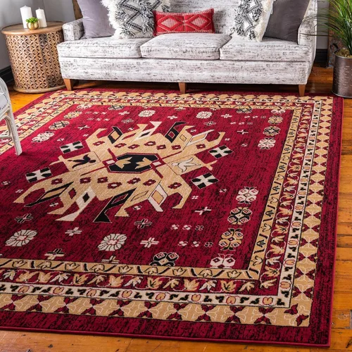 Vista 63 de Unique Loom Taftan Collection - Alfombra de borde geométrico de inspiración tribal (2 pies 2 pulgadas x 3 pies, rectangular, negro/gris)