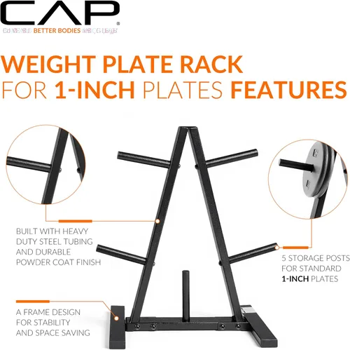 Vista 3 de CAP Barbell Weight Plate Rack for 1-Inch Weight Plates