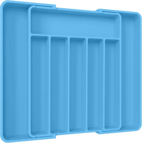 Vista 24 de Aujen Organizador de cubiertos – Organizador de cajones de cocina expandible, organizador de utensilios ajustable, bandeja de cubiertos