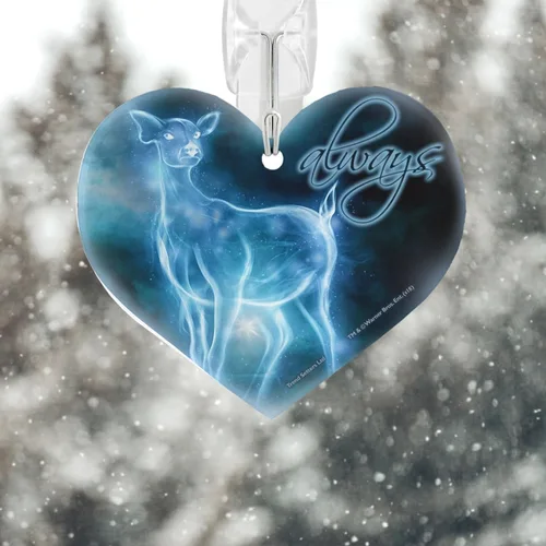 Vista 2 de Harry Potter - Always Patronus - Accesorio de impresión acrílica colgante en forma de corazón - Perfecto para regalar o coleccionar Heart shaped