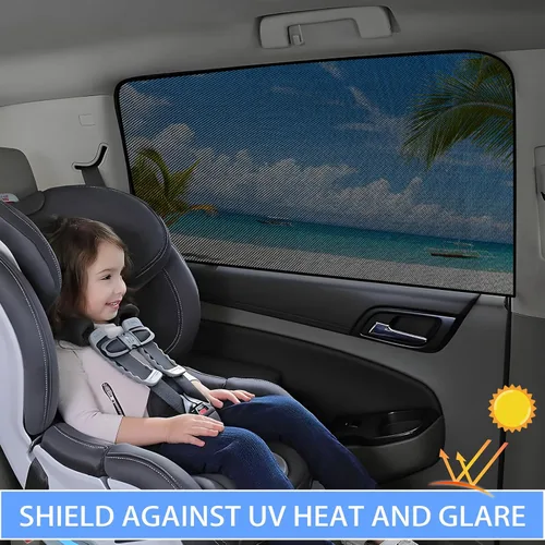 Vista 9 de ZATOOTO Sombras de Coche para Ventanas Traseras para Bebé, Sombras de Ventana de Coche de Malla Magnética Sombra Solar para Ventana de Coche