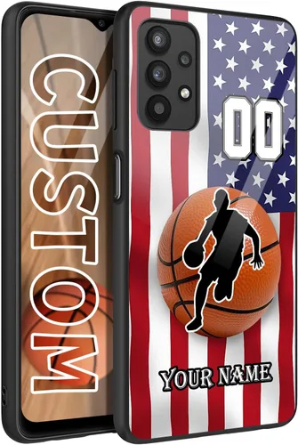 Vista 15 de Funda de goma personalizada con diseño de bandera de Estados Unidos para Galaxy A16/A15/A25/A14/A54/A53/ A03S/A02S América Fuego