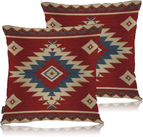 Vista 23 de Swono Juego de 2 fundas de almohada cuadradas decorativas de 18 x 18 pulgadas, bolas de Navidad de Año Nuevo, juego de 2 fundas de almohada