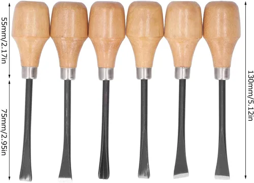 Vista 2 de Juego de herramientas de tallado a mano, juego de cinceles para tallar madera, juego de cinceles para tallar madera, herramientas manuales, mango