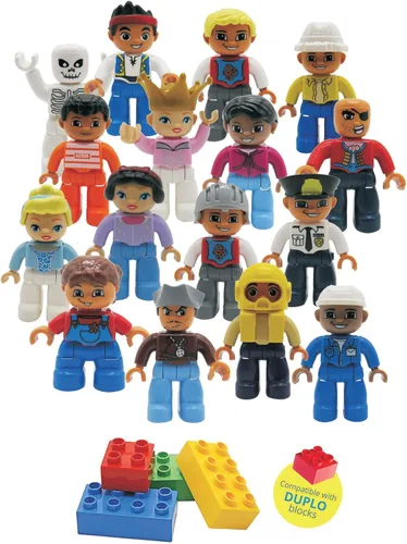Vista 9 de Kids Toys Figuras de personas para niños, juguetes preescolares, bloques de construcción para niños, compatible con las principales marcas