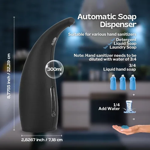 Vista 2 de Generic Dispensador automático de jabón por inducción (aceite de goma negro)