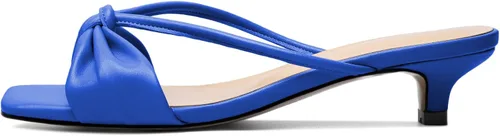 Vista 2 de Zamikoo Sandalias de tacón para mujer, sandalias cuadradas de tacón abierto, sandalias de tacón bajo con lazo para vestido, boda, zapatos de tacón
