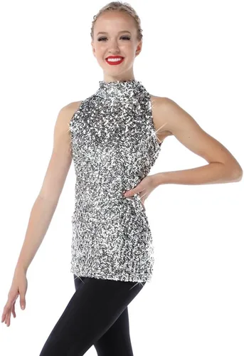 Vista 6 de Alexandra Collection Vestido de túnica con lentejuelas brillantes para mujer, solo para Kix Negro