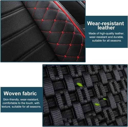 Vista 8 de Juego completo de fundas de asiento de automóvil, compatibles con V40 2000-2004 de 5 asientos, piel sintética, cobertura completa, fundas de asiento