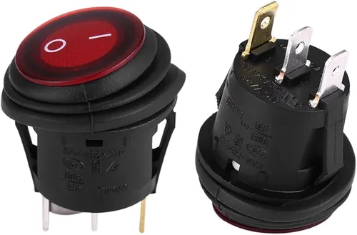 Vista 2 de Interruptor basculante de 3 pines, 220 V, 2 unidades, 12 V, 20 A, 3 pines, resistente al agua, interruptor basculante de 220 V, para automóvil