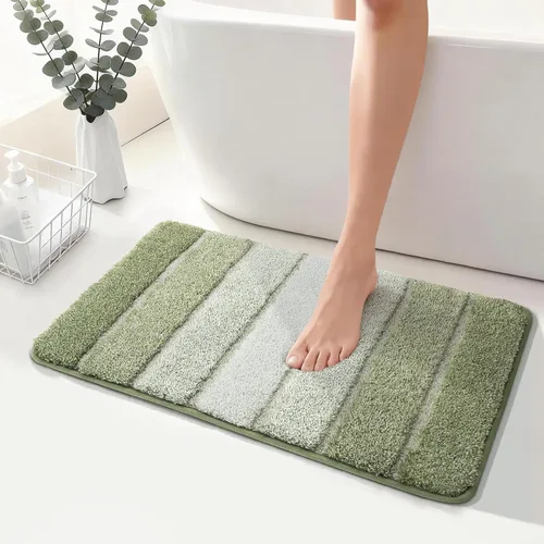 Vista 42 de COSY HOMEER Alfombras de baño de 24 x 17 pulgadas, ultra suaves y absorbentes, con respaldo de TPR antideslizante, lavable a máquina, alfombra Beige