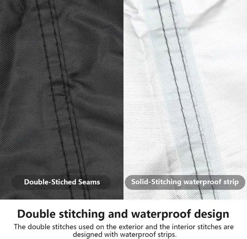 Vista 3 de Funda para cortacésped de giro cero, ajuste universal 600D poliéster Oxford, resistente a la intemperie UV con hebilla resistente al viento, cordón