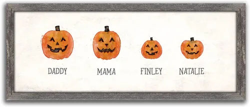 Vista 51 de Personal-Prints Familia Jack-O-Lantern – Regalo único personalizado de Halloween u otoño para Acción de Gracias o decoración y inauguración