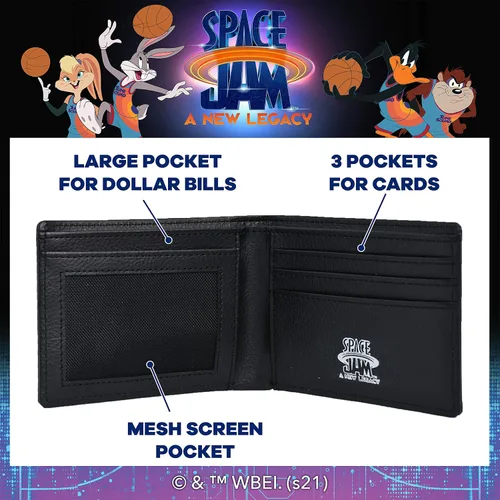 Vista 4 de Concept One Warner Bros Space Jam A New Legacy Tune Squad - Cartera plegable en una funda decorativa de hojalata, multicolor, Multi, Warner Bros